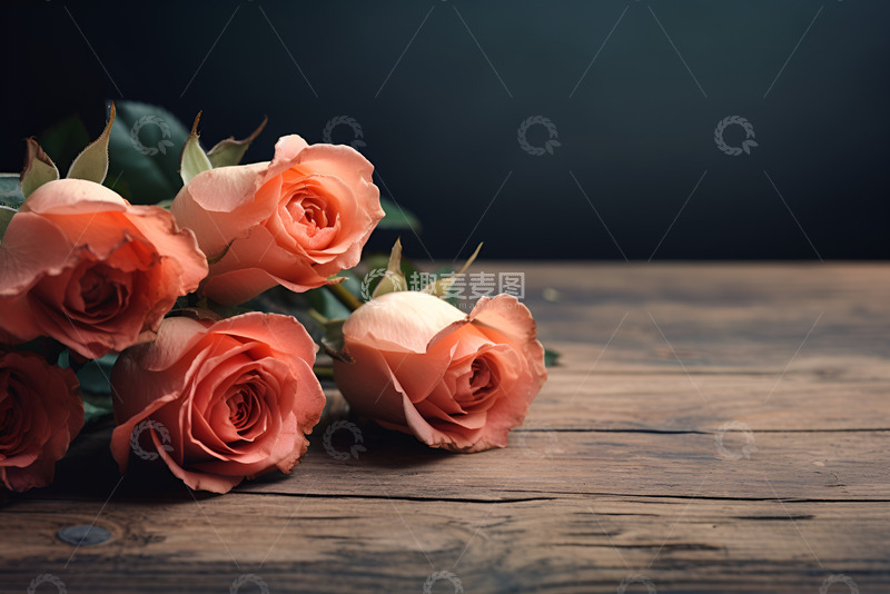 高清大图下载【趣麦麦图】放在桌面上的玫瑰花