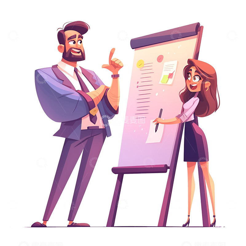 高清大图下载【趣麦麦图】办公演讲的白领人士