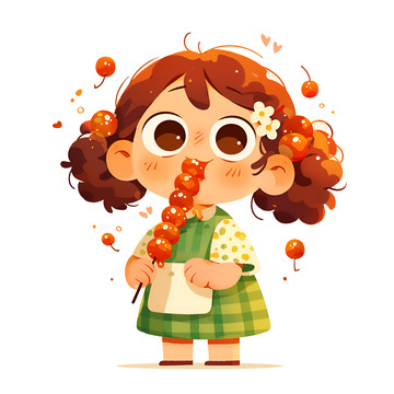 吃冰糖葫芦的小孩