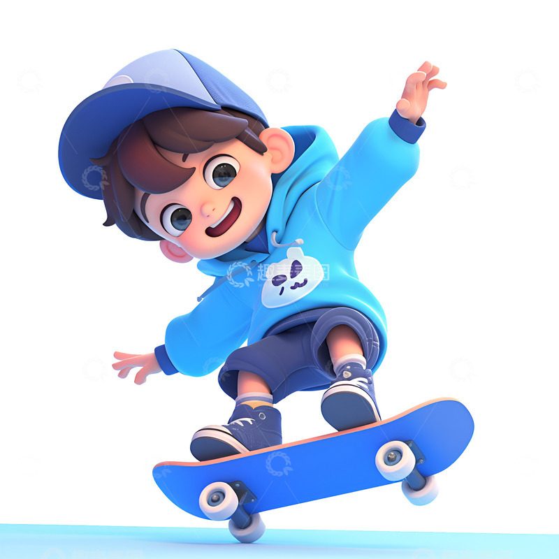 高清大图下载【趣麦麦图】玩滑板的男孩