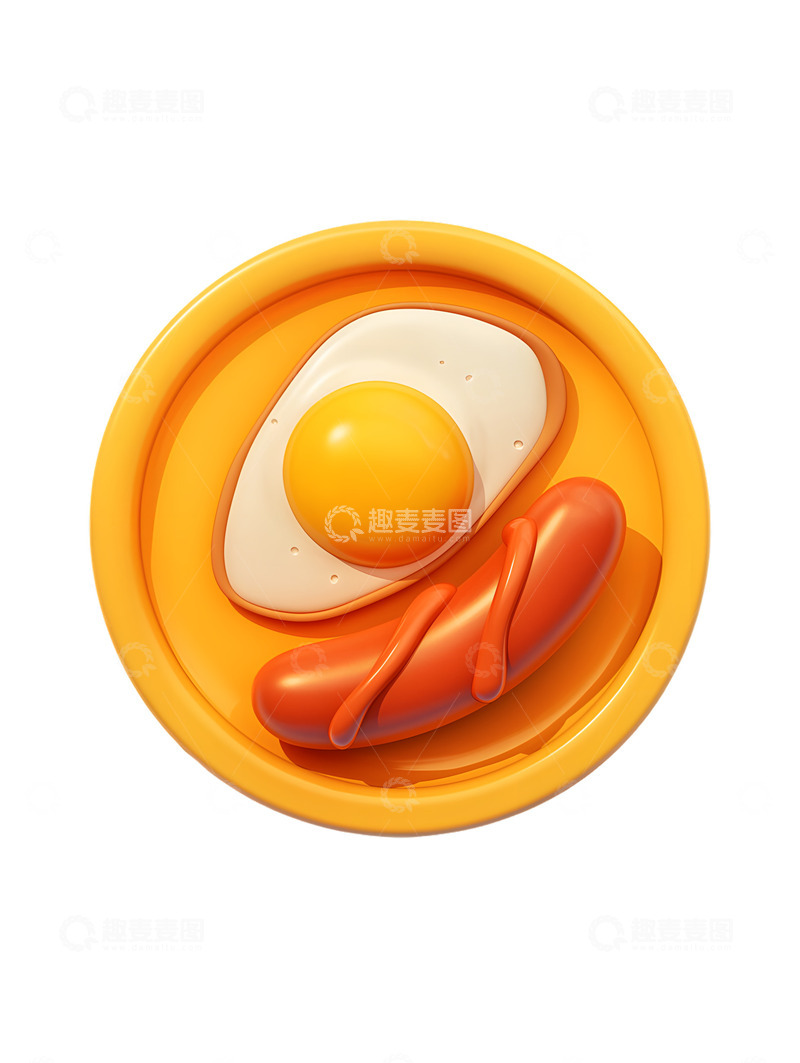 高清大图下载【趣麦麦图】卡通煎蛋香肠