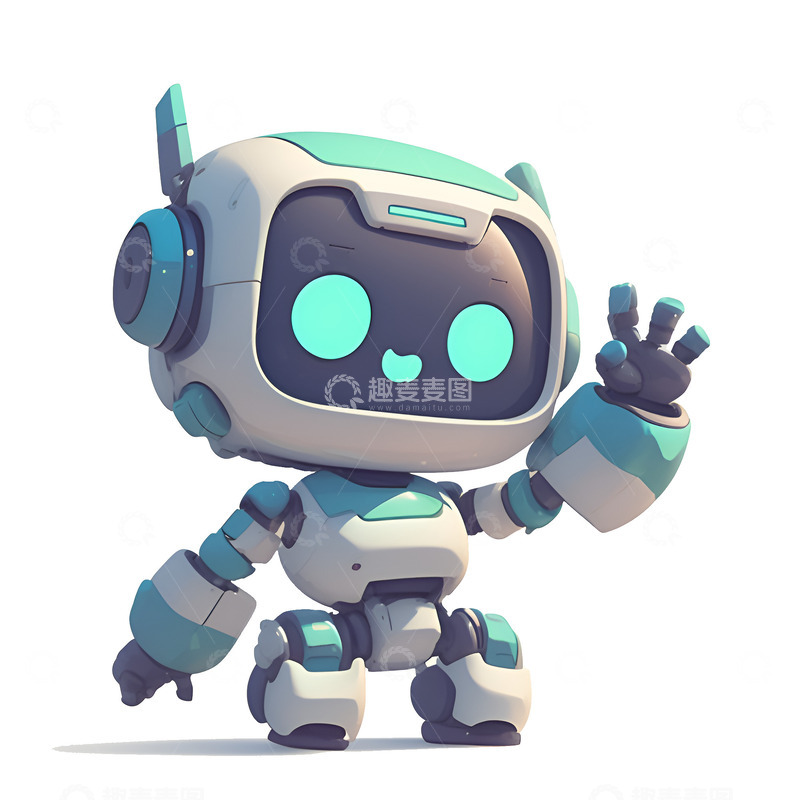 高清大图下载【趣麦麦图】打招呼的机器人