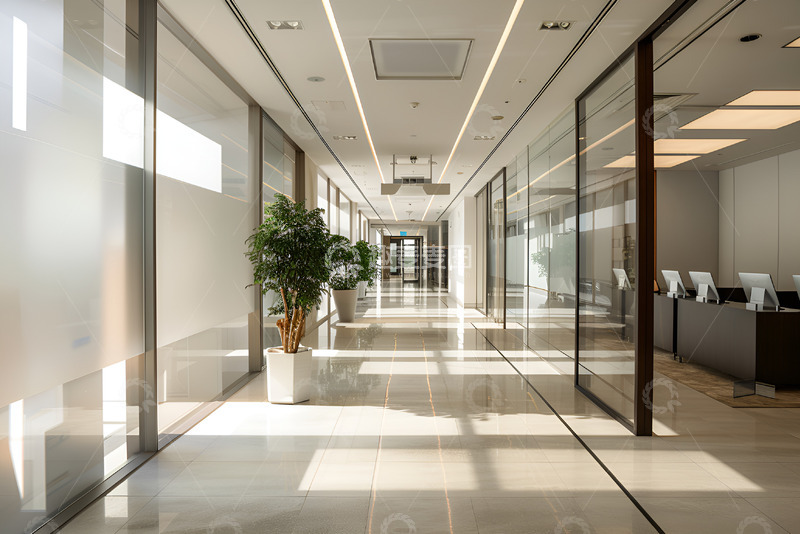 高清大图下载【趣麦麦图】干净明亮的办公室走廊场景