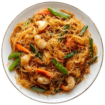 大虾炒米粉炒菜
