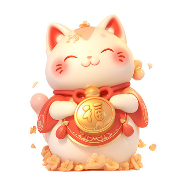 卡通简约可爱的招财猫