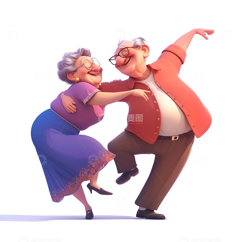 高清大图下载【趣麦麦图】跳舞的老年夫妻