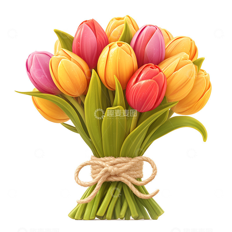 高清大图下载【趣麦麦图】一束郁金香捧花