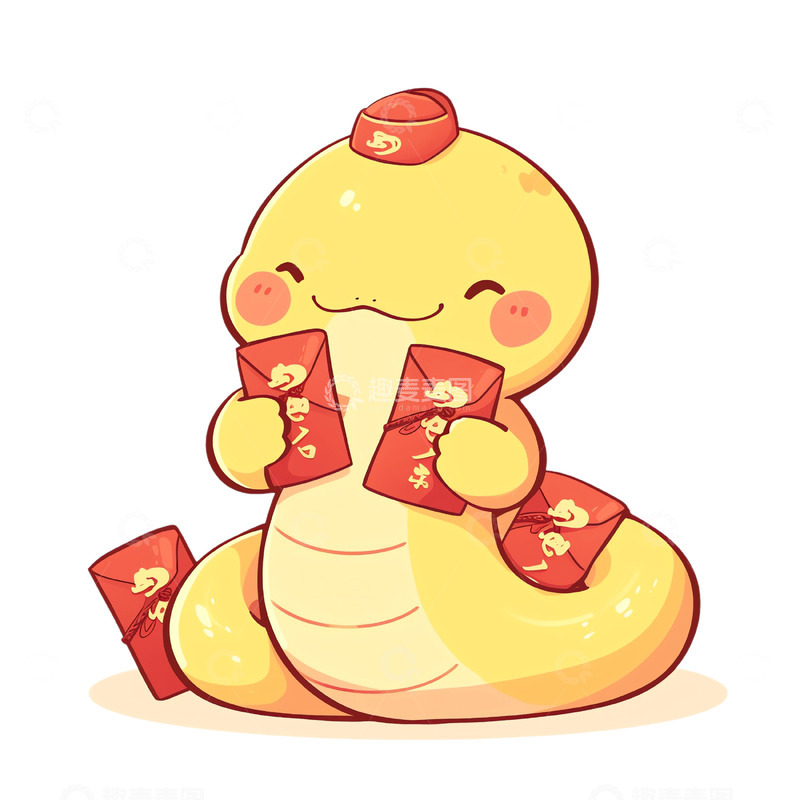 高清大图下载【趣麦麦图】蛇年红包生肖蛇