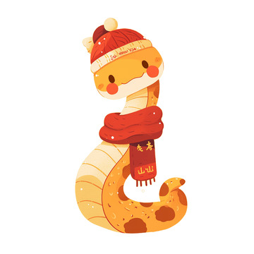 红色围巾新年生肖蛇