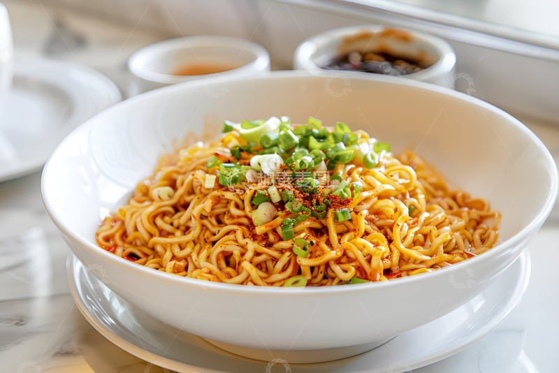 高清大图下载【趣麦麦图】一盘美味的葱花油泼面