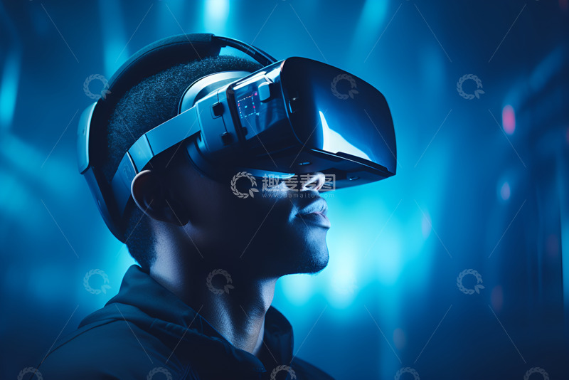 高清大图下载【趣麦麦图】带着VR眼镜的男士