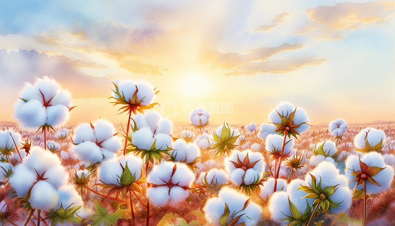 高清大图下载【趣麦麦图】棉花种植丰收