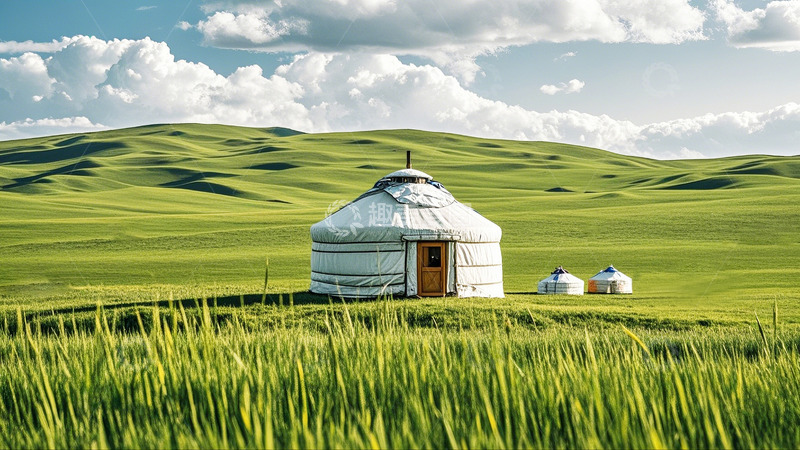 高清大图下载【趣麦麦图】自然风景草原蒙古包