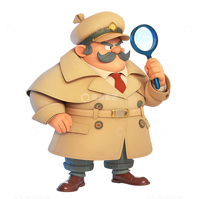 高清大图下载【趣麦麦图】拿着放大镜的侦探