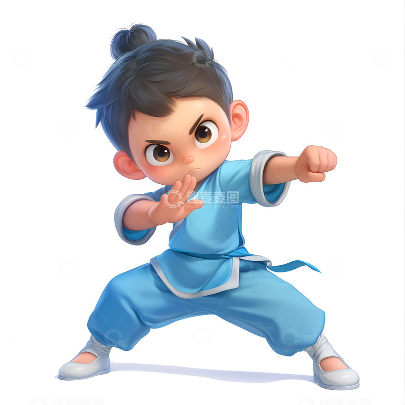 高清大图下载【趣麦麦图】练武术的小孩