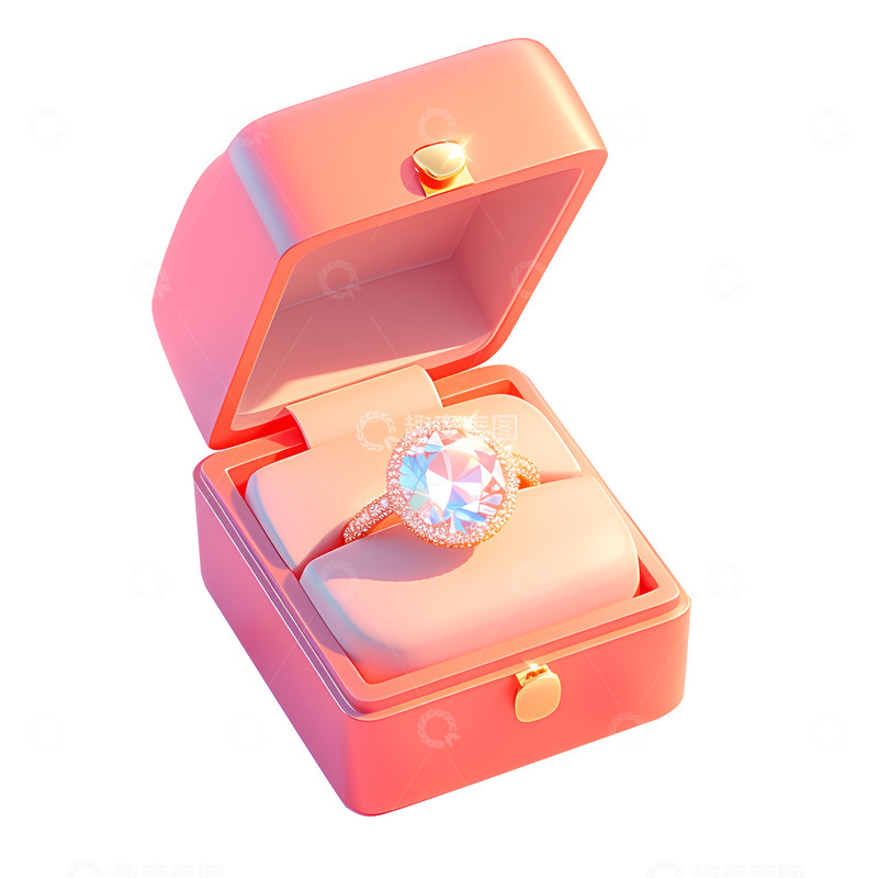 高清大图下载【趣麦麦图】放在盒子里的钻戒