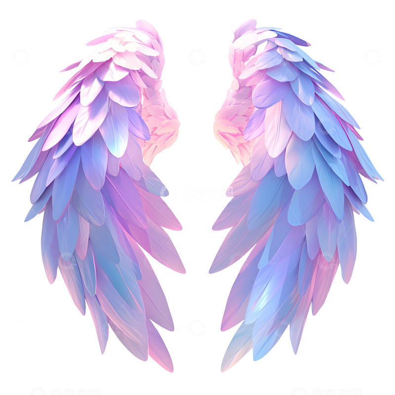 高清大图下载【趣麦麦图】一对蓝紫色翅膀
