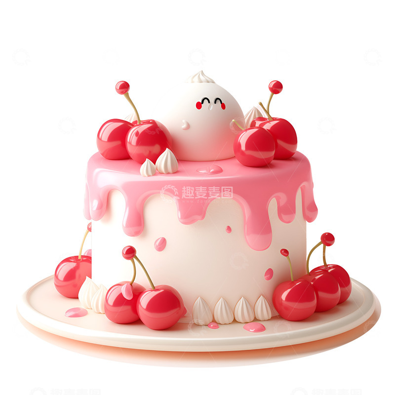 高清大图下载【趣麦麦图】樱桃奶油蛋糕