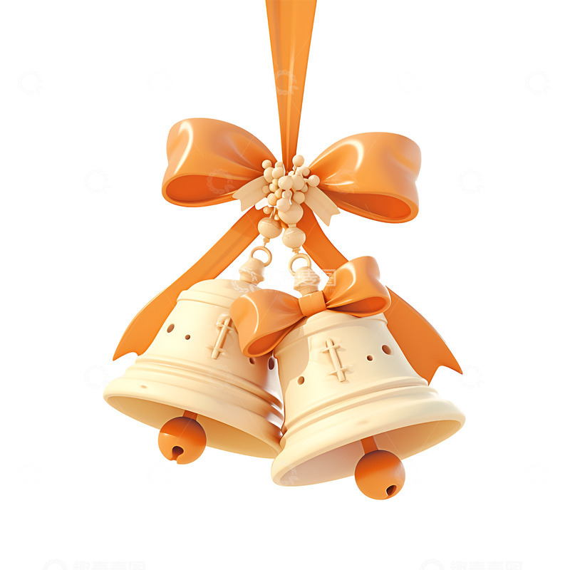 高清大图下载【趣麦麦图】两个白色的铃铛