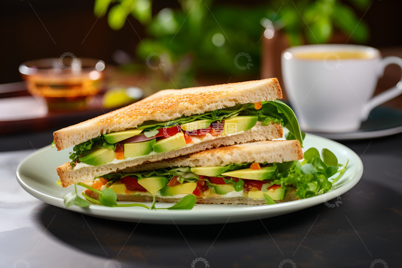 高清大图下载【趣麦麦图】一盘三明治早餐