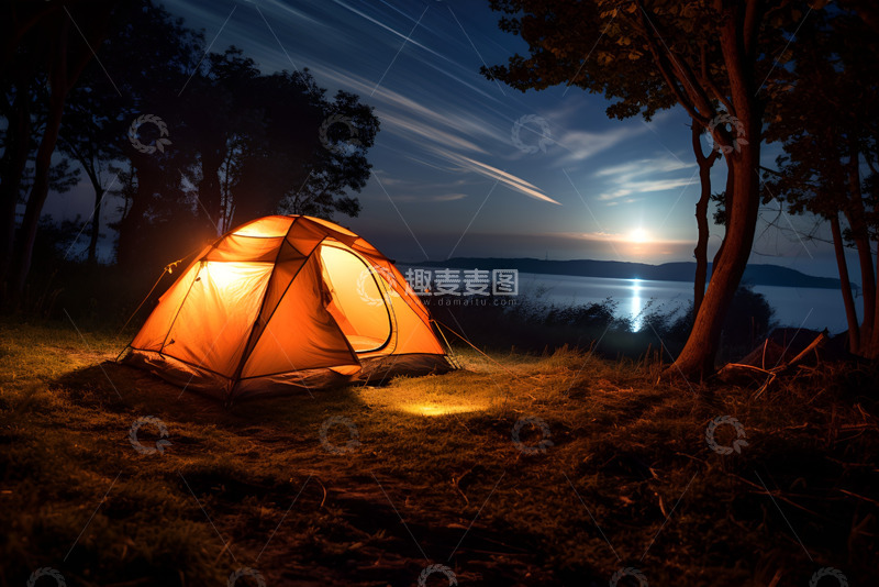 高清大图下载【趣麦麦图】野外露营帐篷