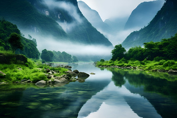 深山里的山间溪流