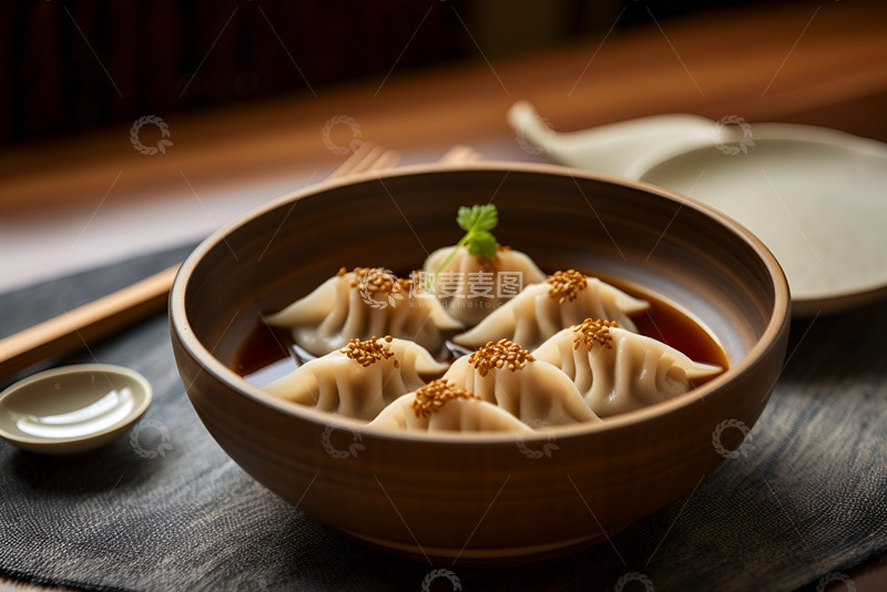 高清大图下载【趣麦麦图】一盘芝麻饺子