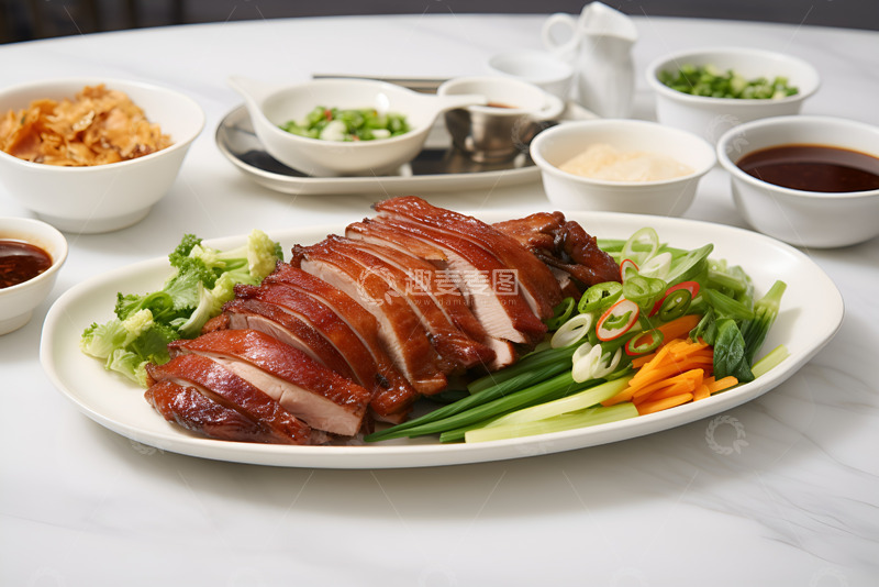 高清大图下载【趣麦麦图】一盘切片的烤鸭