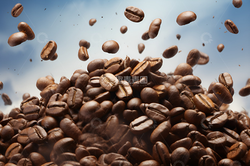 高清大图下载【趣麦麦图】洒落的咖啡豆