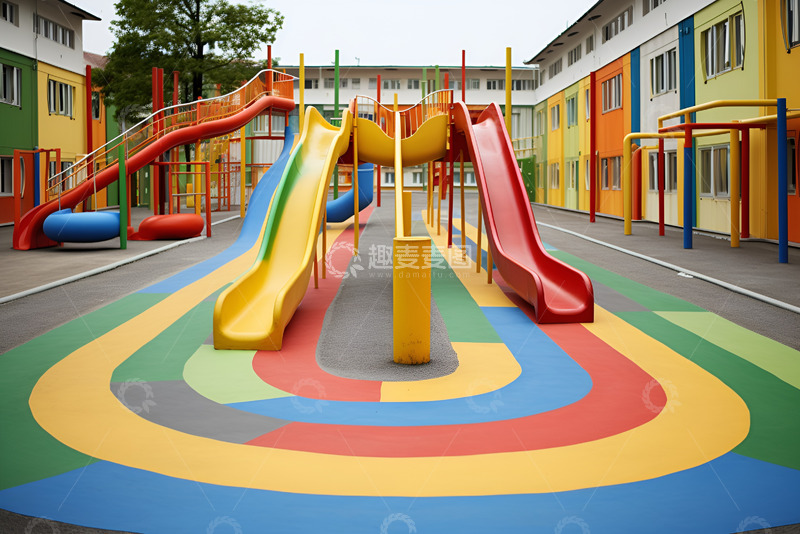 高清大图下载【趣麦麦图】幼儿园滑滑梯摄影