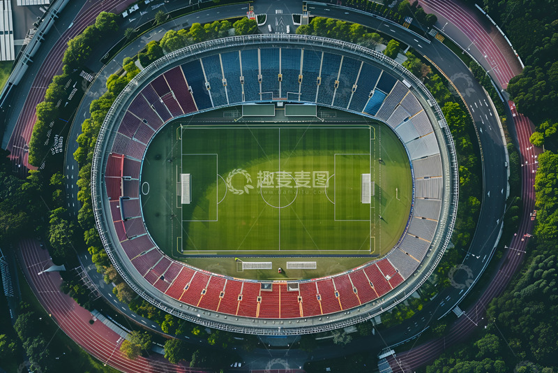 高清大图下载【趣麦麦图】足球场上空航拍图