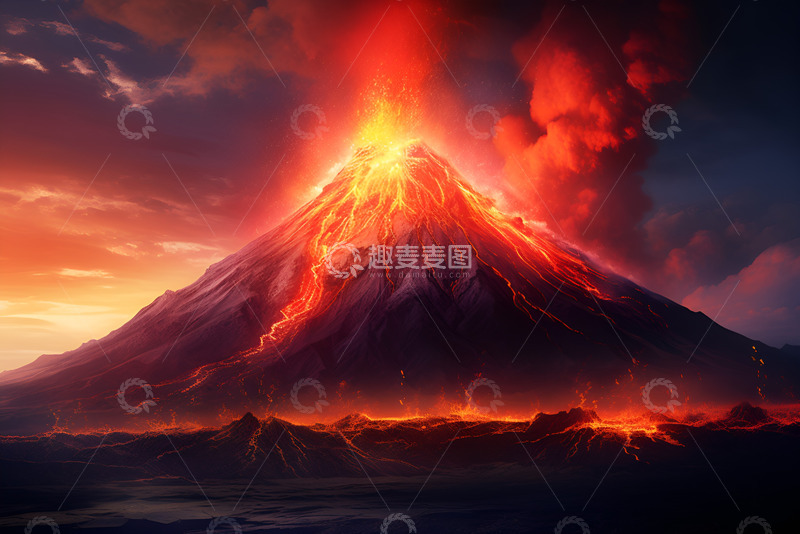 高清大图下载【趣麦麦图】火山喷发震撼场景