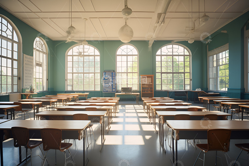 高清大图下载【趣麦麦图】干净明亮的教室