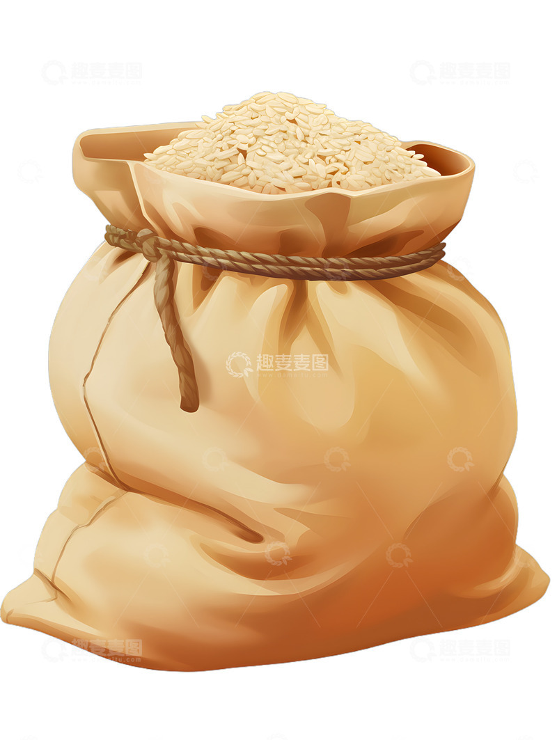 高清大图下载【趣麦麦图】一袋子大米美食
