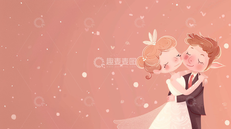 高清大图下载【趣麦麦图】梦幻婚礼的甜蜜拥抱
