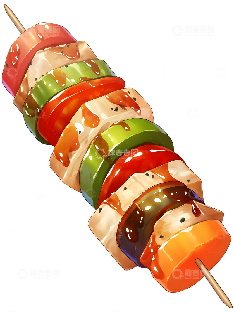 高清大图下载【趣麦麦图】烤串烤蔬菜素菜