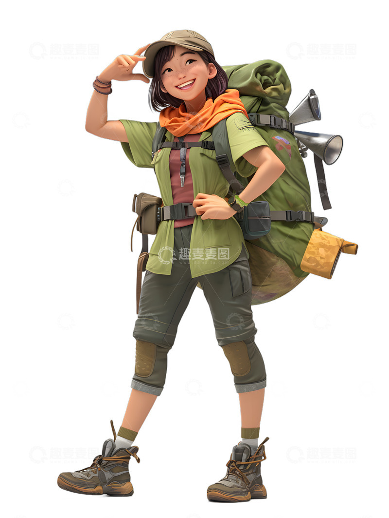 高清大图下载【趣麦麦图】背包客旅行徒步者
