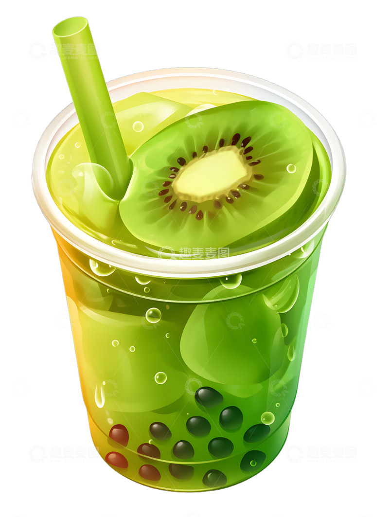 高清大图下载【趣麦麦图】猕猴桃奶茶果茶
