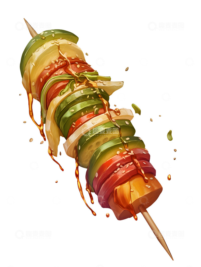 高清大图下载【趣麦麦图】烤蔬菜烤串美味烧烤