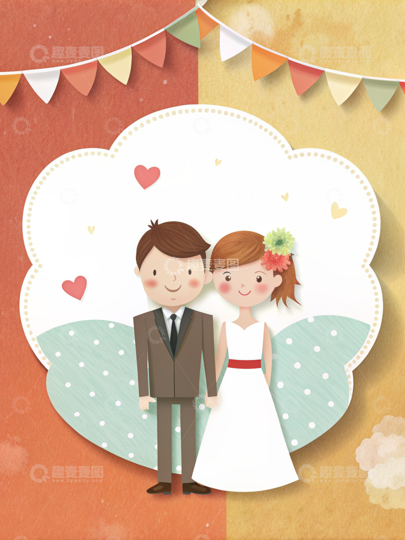 高清大图下载【趣麦麦图】橙黄梦境中的幸福伴侣