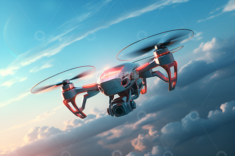 高清大图下载【趣麦麦图】天空中的无人机