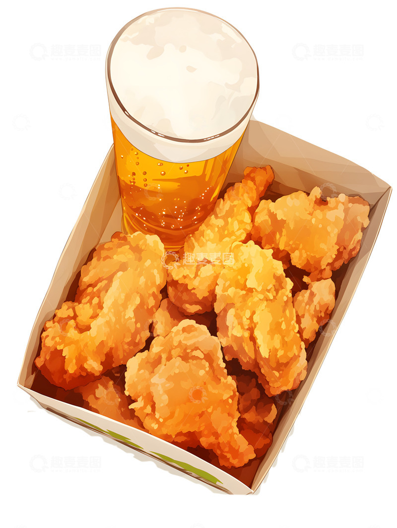 高清大图下载【趣麦麦图】炸鸡啤酒美味美食