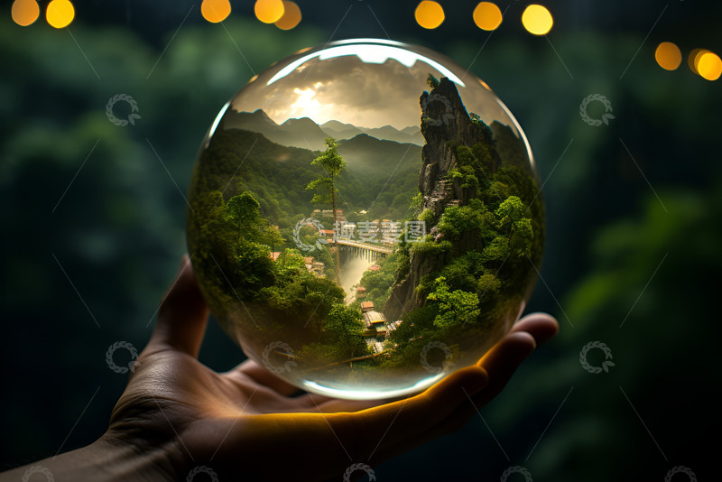 高清大图下载【趣麦麦图】手里拿着水晶球