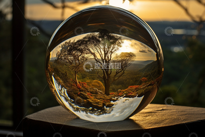 高清大图下载【趣麦麦图】透过水晶球看到的景色