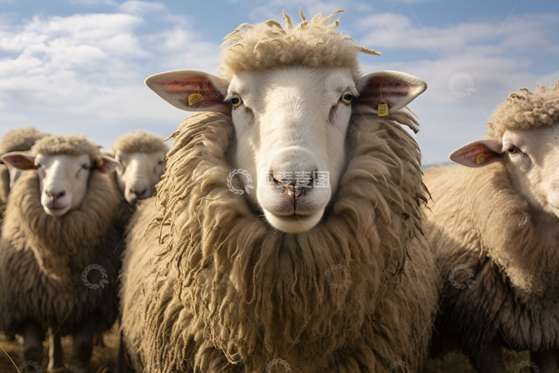 高清大图下载【趣麦麦图】一头绵羊特写摄影