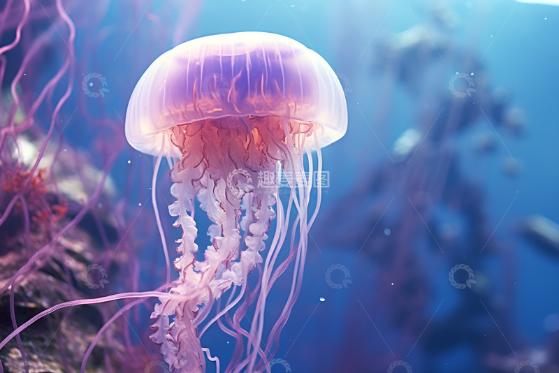 高清大图下载【趣麦麦图】海里面的紫色水母