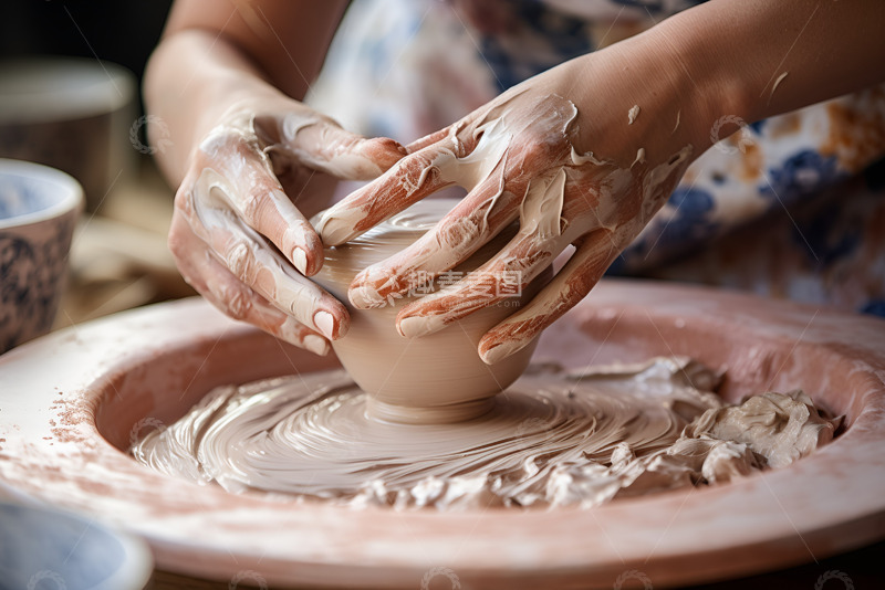 高清大图下载【趣麦麦图】制作陶罐的人