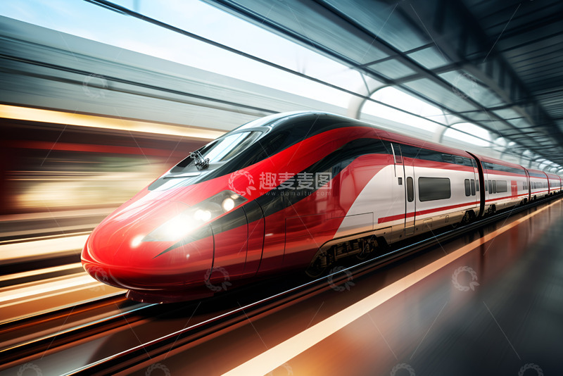 高清大图下载【趣麦麦图】极速飞驰的高铁