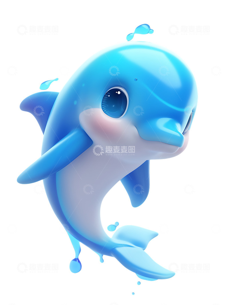 高清大图下载【趣麦麦图】卡通小海豚动物