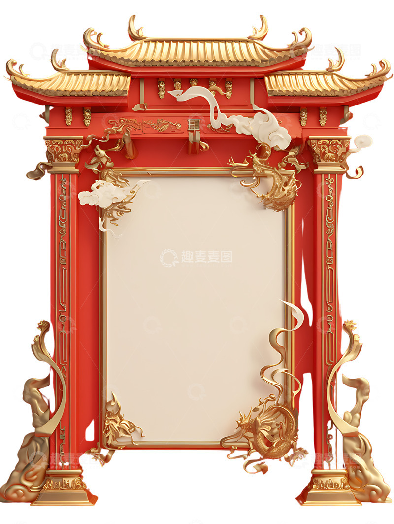 高清大图下载【趣麦麦图】中式展板卡通